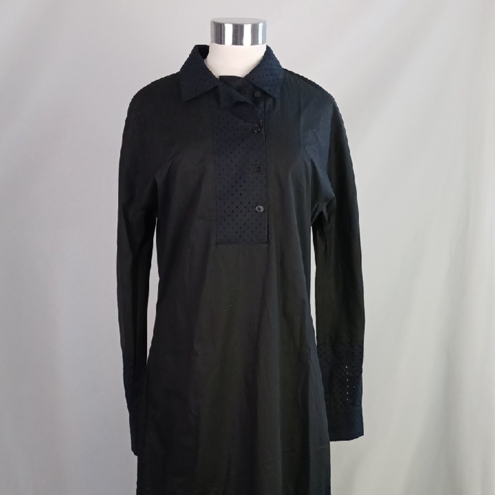 Jonathan Cohen Black W Lace Trim Shiet Dress.